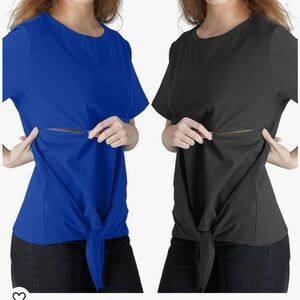 Women's Blue, Gray, and Black Nursing Friendly Tops